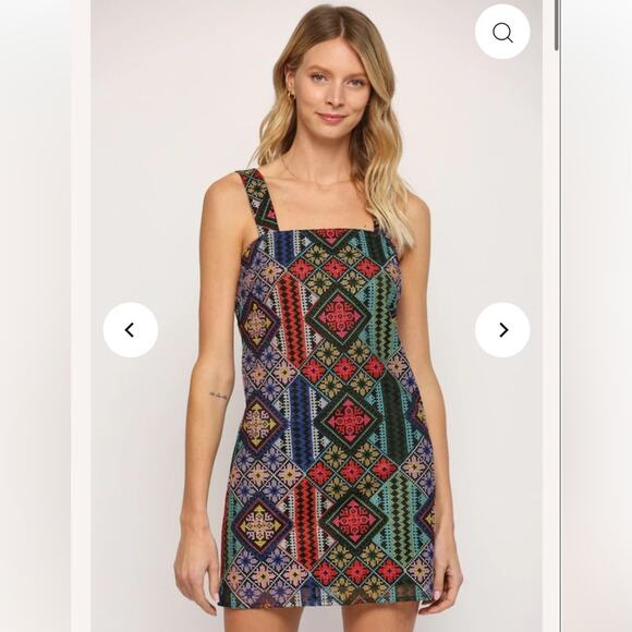 Bandit & the Babe Bermuda Patchwork Mini Dress Women’s Size Small Multicolor - Picture 1 of 12